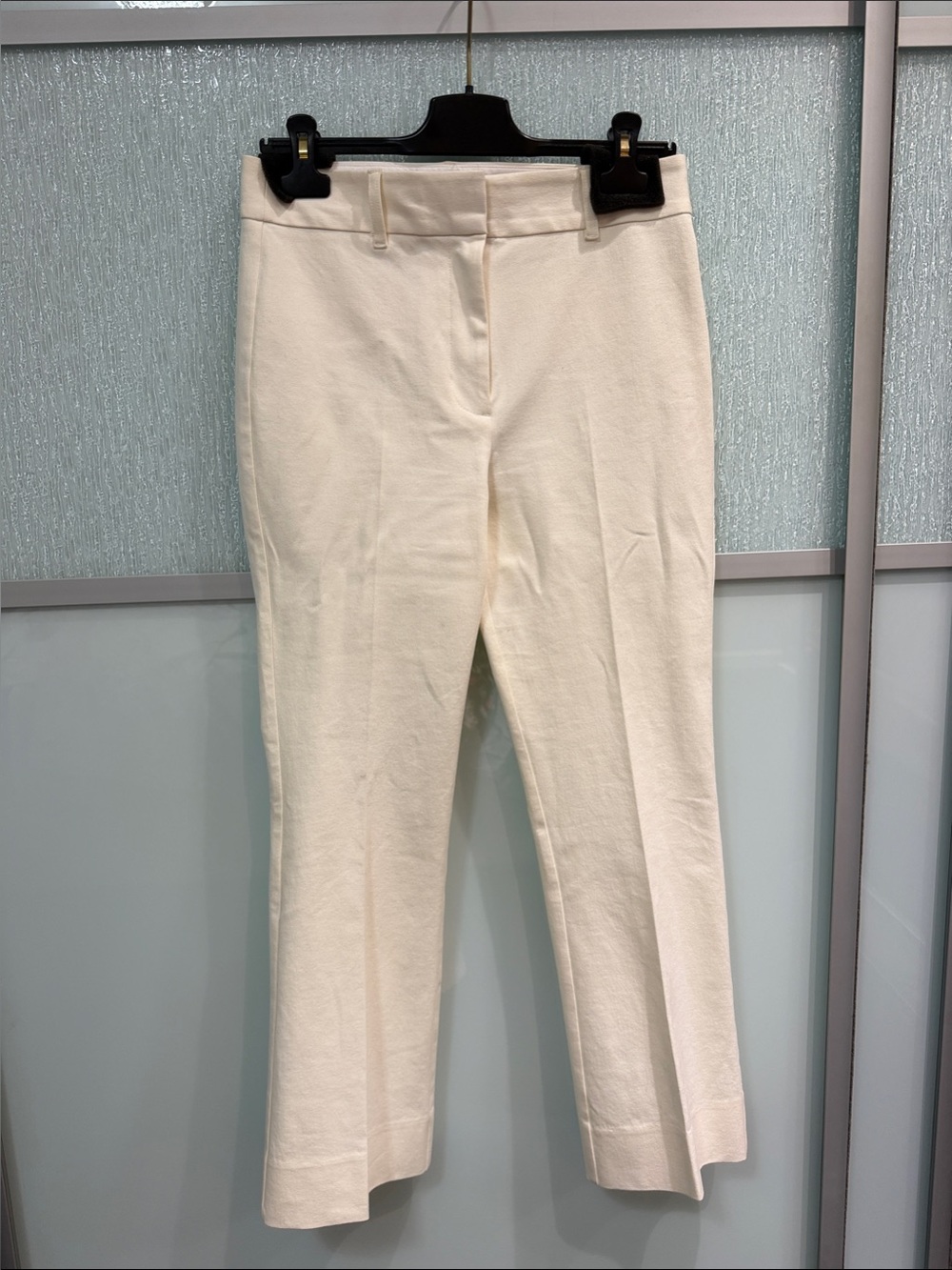 Derek Lam Cream Straight-Leg Crop Pants